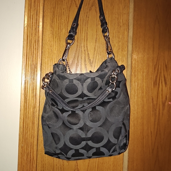 Coach Black Signature C Nylon Shoulder Bag - Picture 2 of 5
